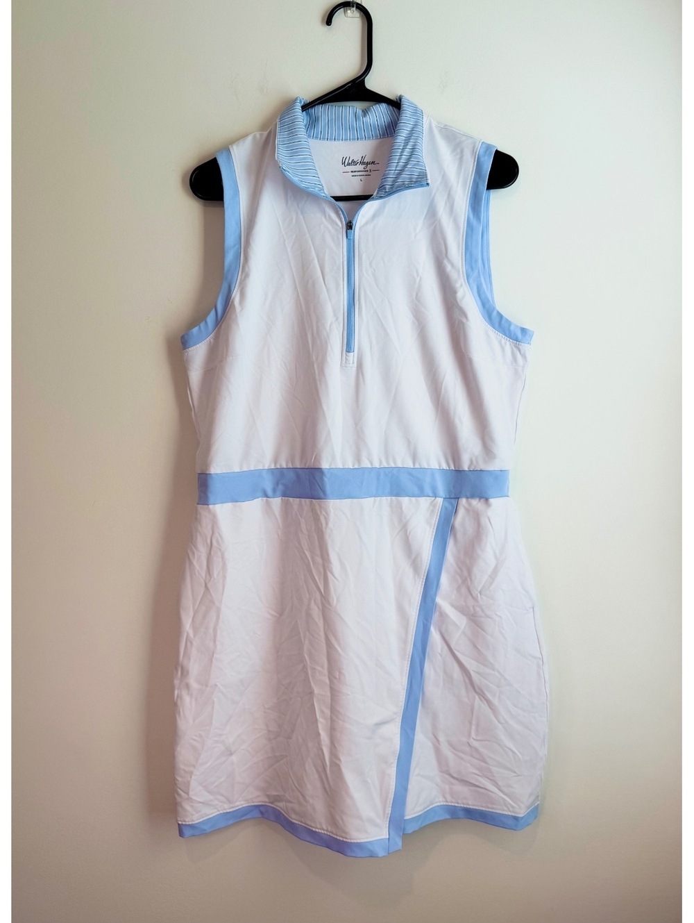 Walter Hagen Womens Large Performance Sleeveless Golf Dress, Zip Collar, Pockets